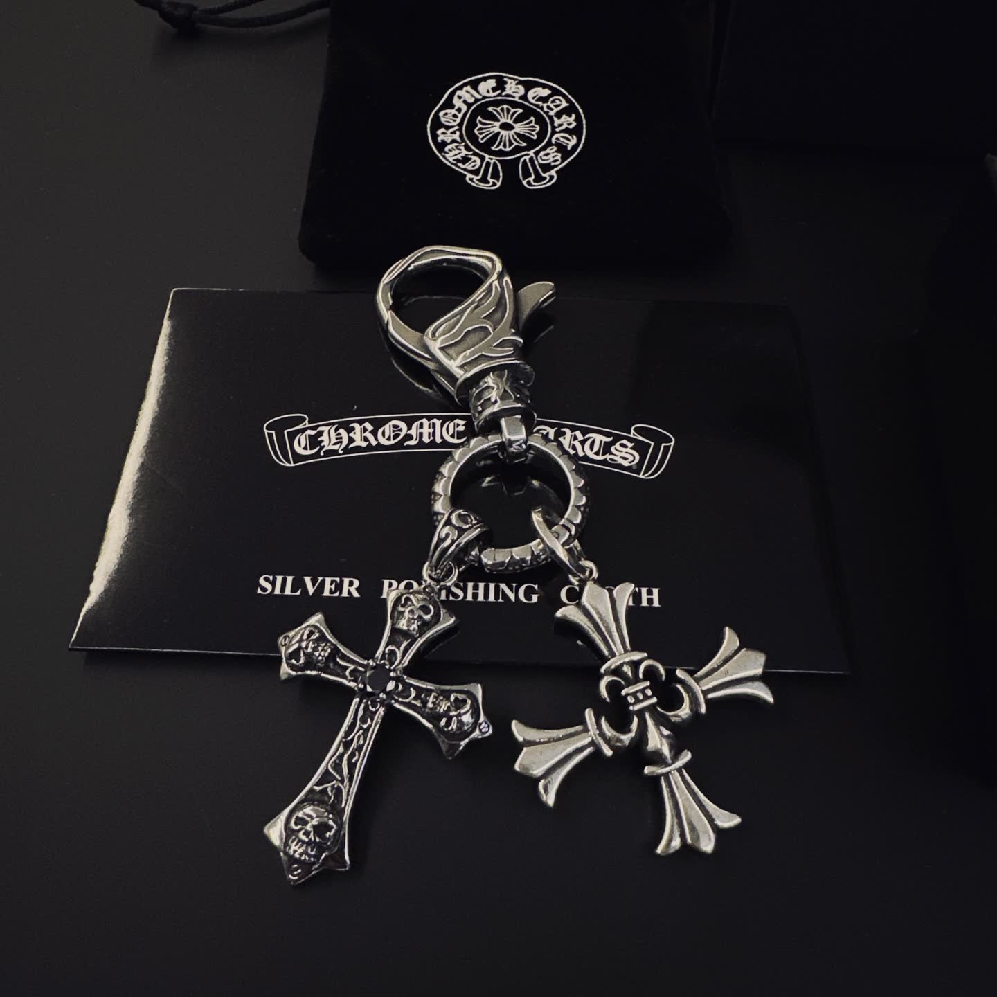 Chrome Hearts Silver Cross Keychain